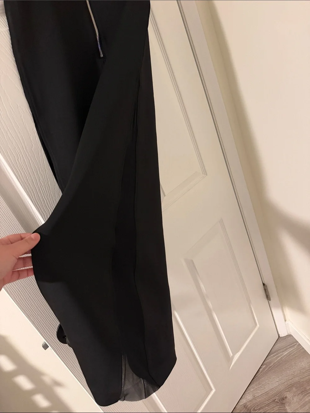 RtA Black Maxi Pencil Skirt with Back Zip and Side Slit
